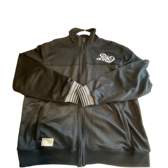 Rocawear Black Extra Large  Polyester Jacket Zip Pockets Contrasting‎ Under Arm - Picture 1 of 8